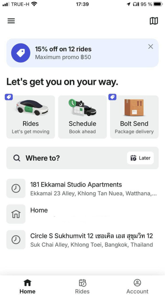 Bolt taxi app