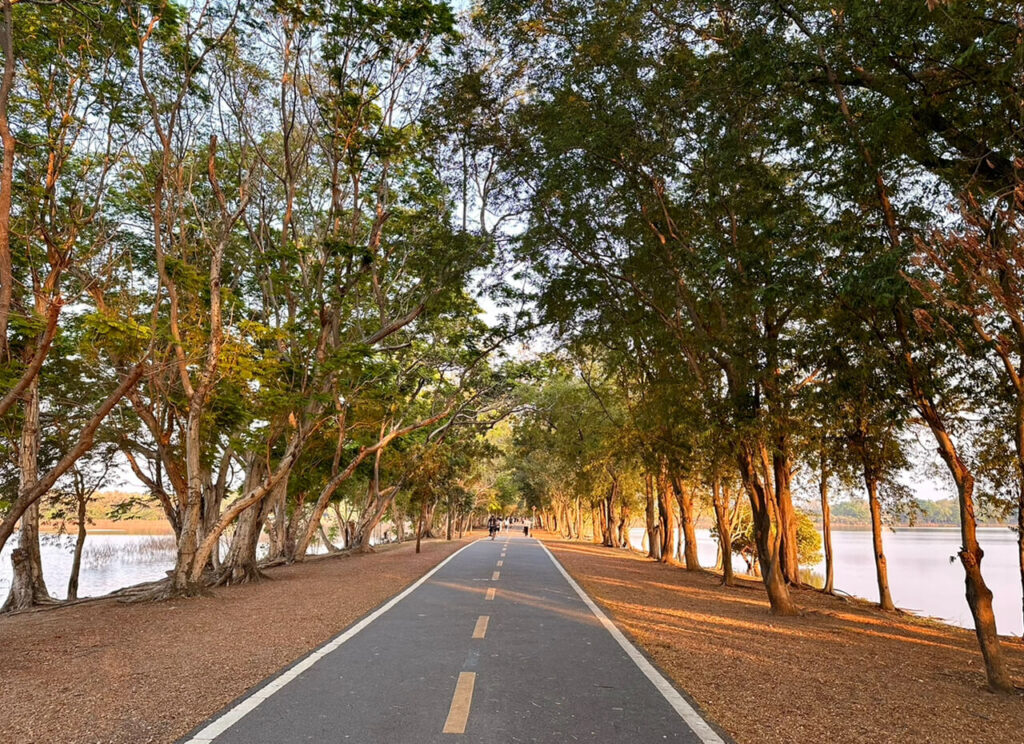 Cycling loop around Nong Bon Lake