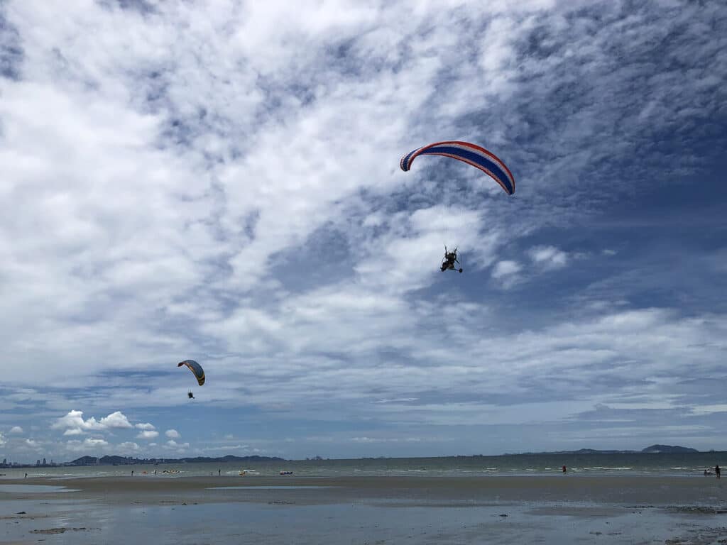 Paramotor at Bang Saen Beach