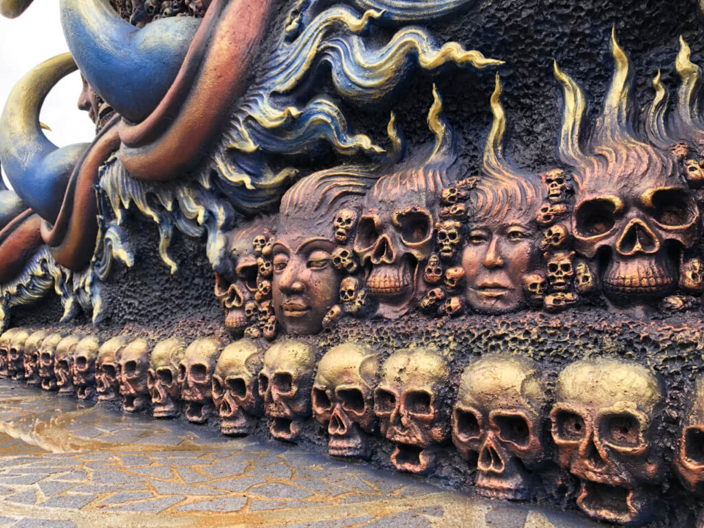 Skulls at the Blue Temple in Chiang Rai
