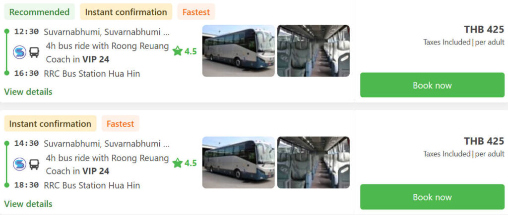 Bus from Bangkok to Hua Hin