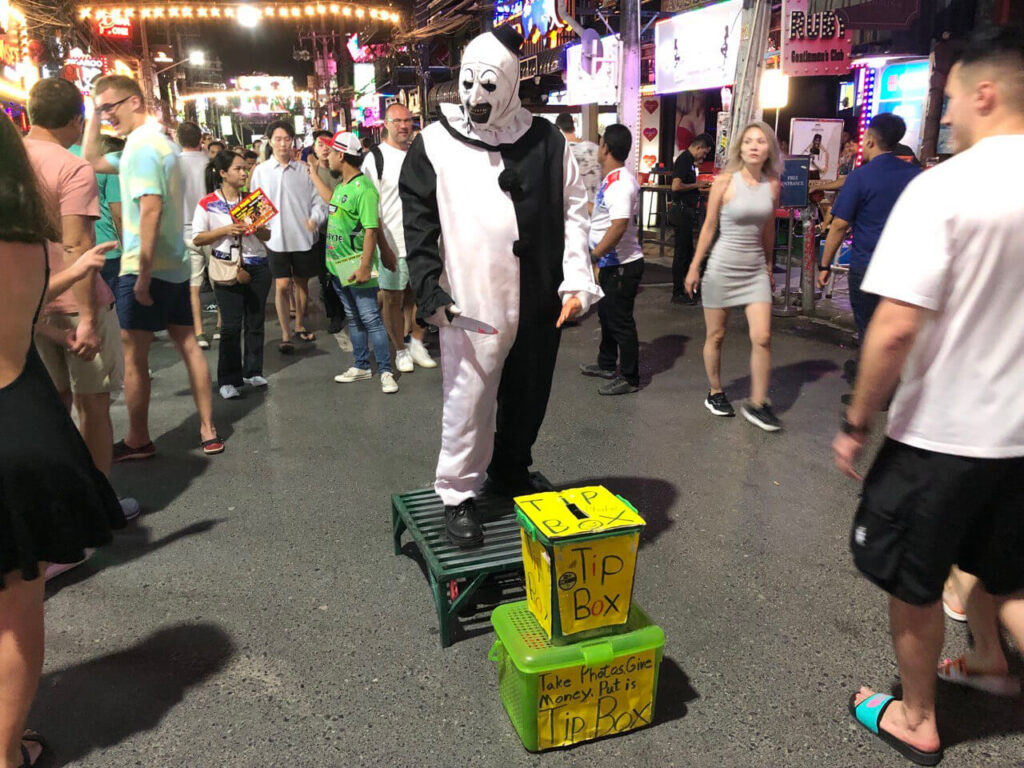 Street performer dressed as a clown on Bangla Road