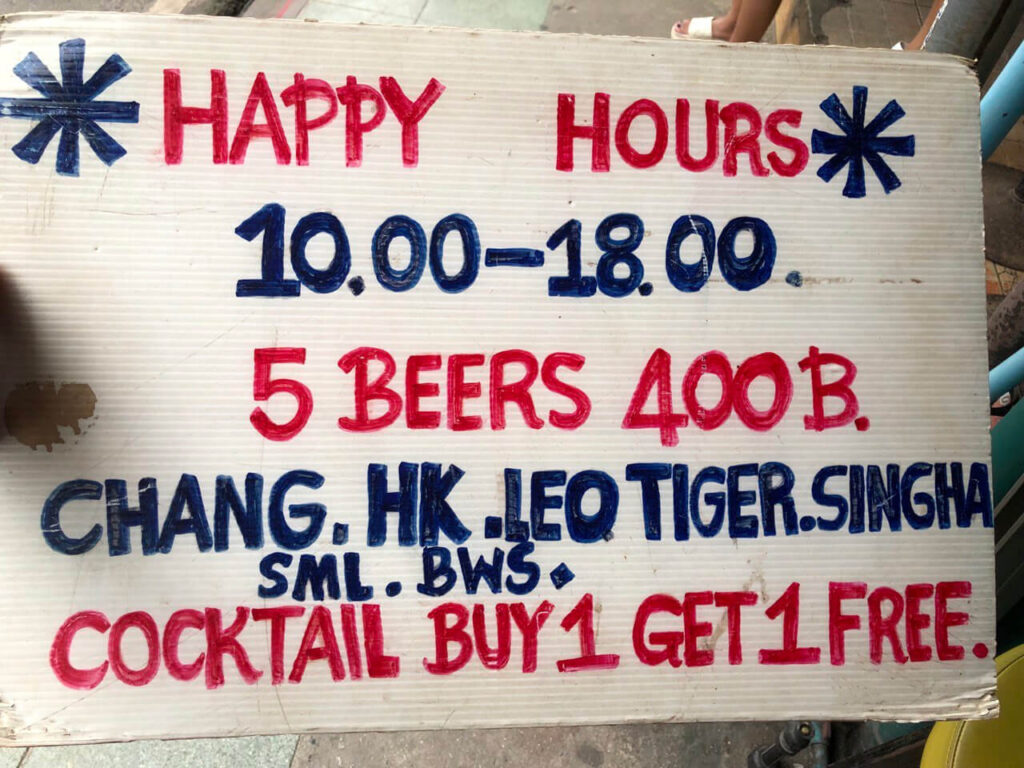 Happy hours on Bangla Road