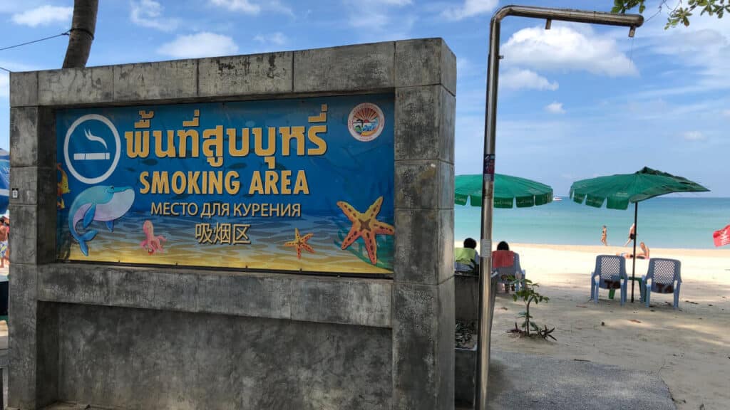 Smoking area at Patong Beach