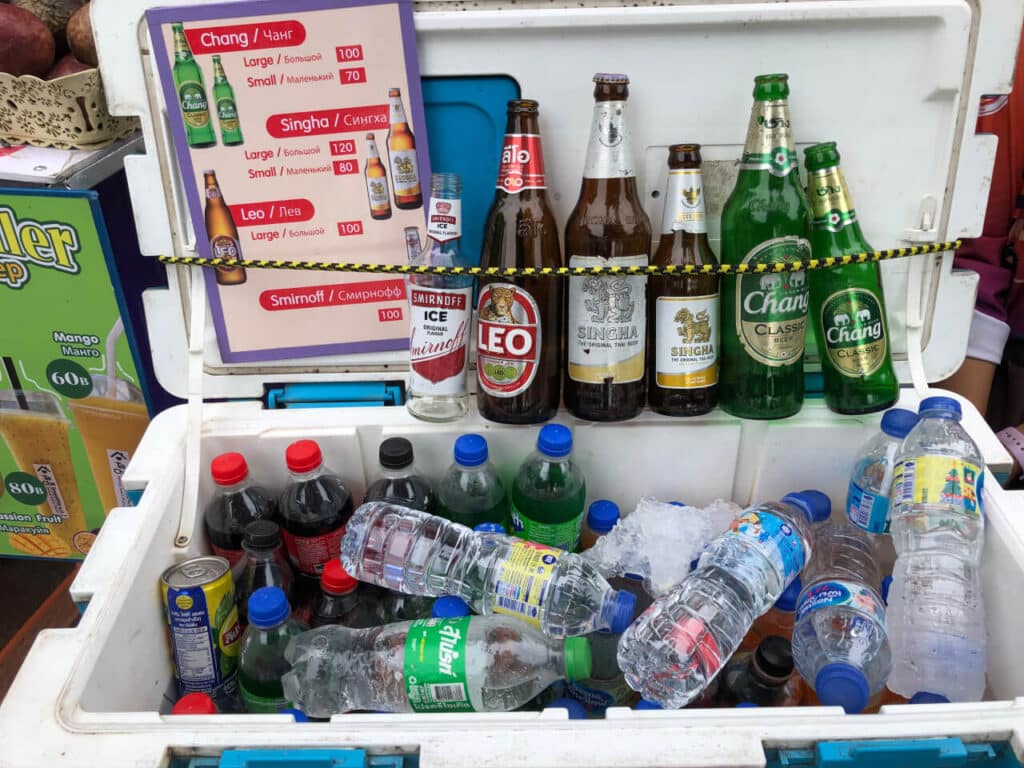 Beverages on Patong Beach
