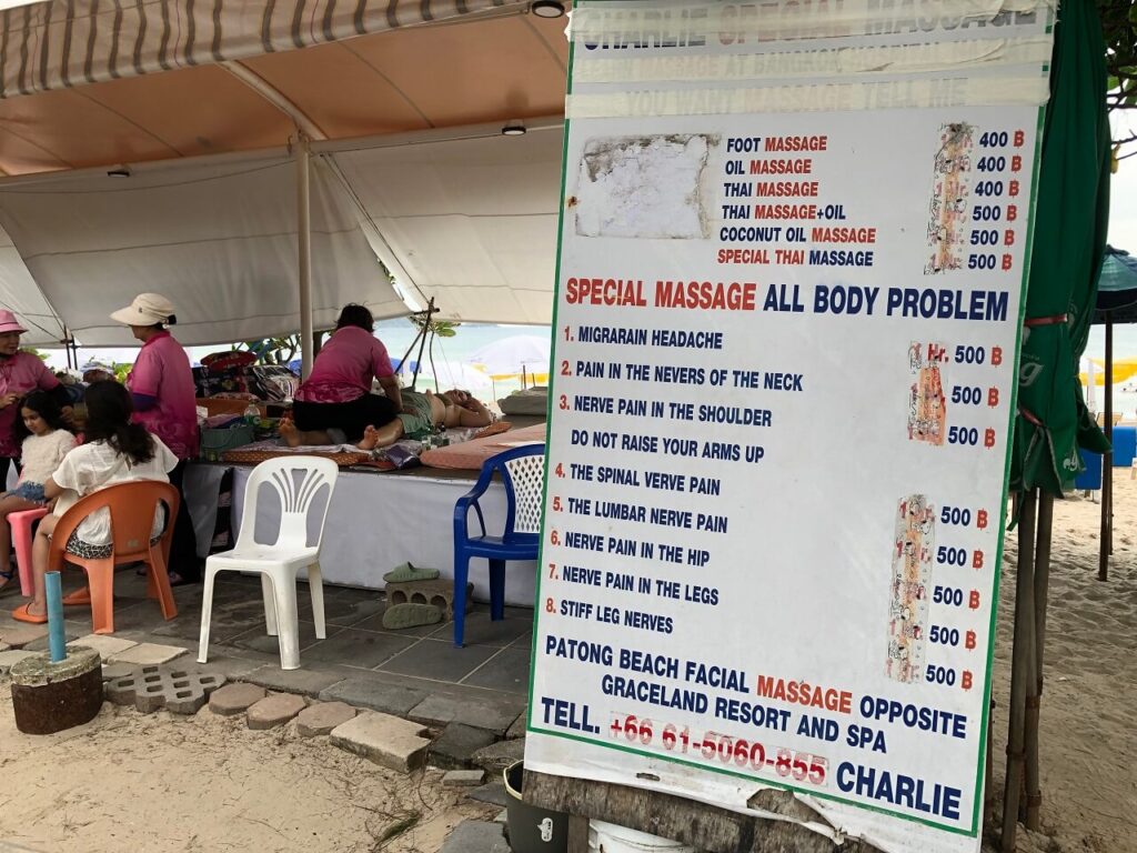 Massage Prices on Patong Beach
