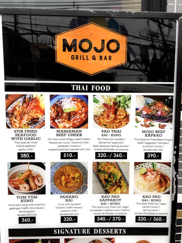 Expensive food on Patong