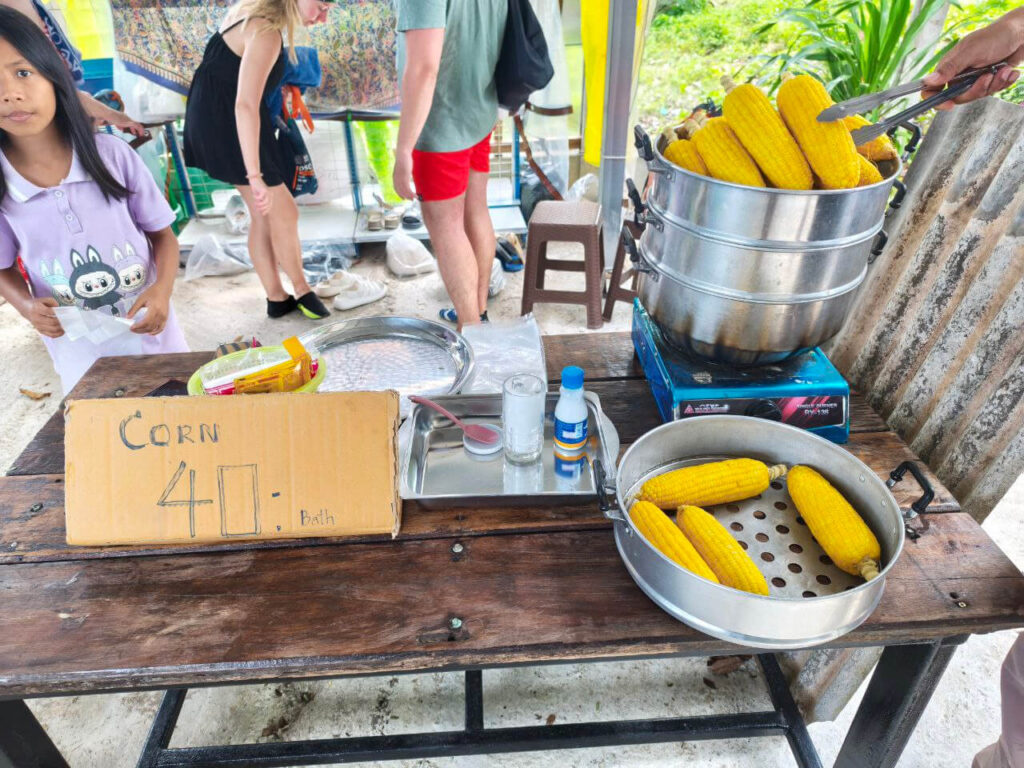Boiled corn during Similan Islands Trip