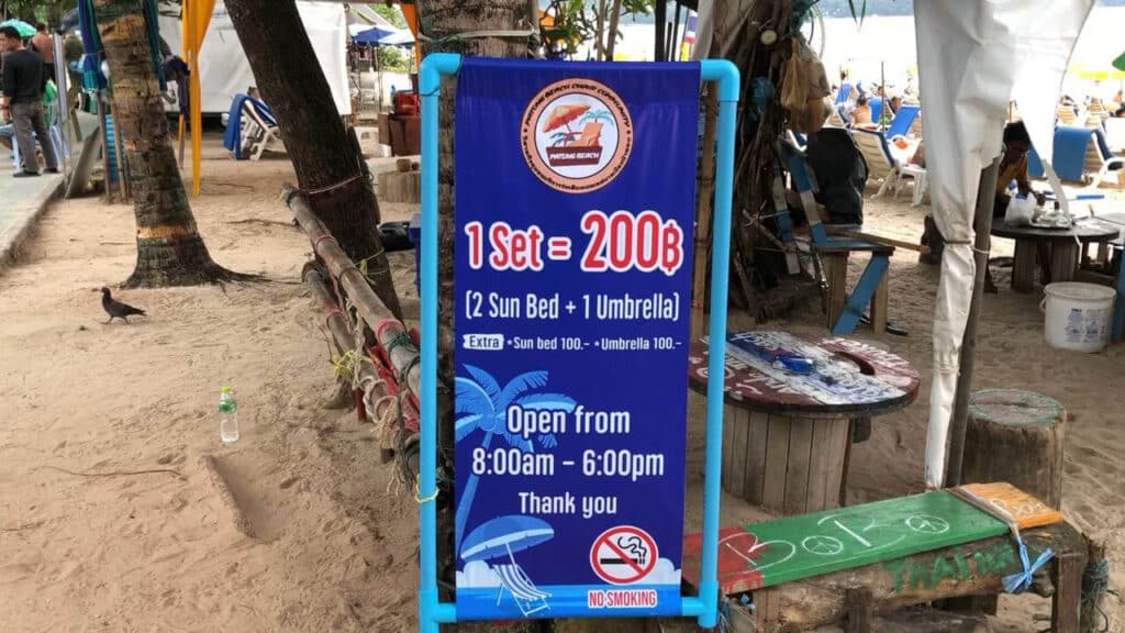 Sunbed Prices on Patong Beach