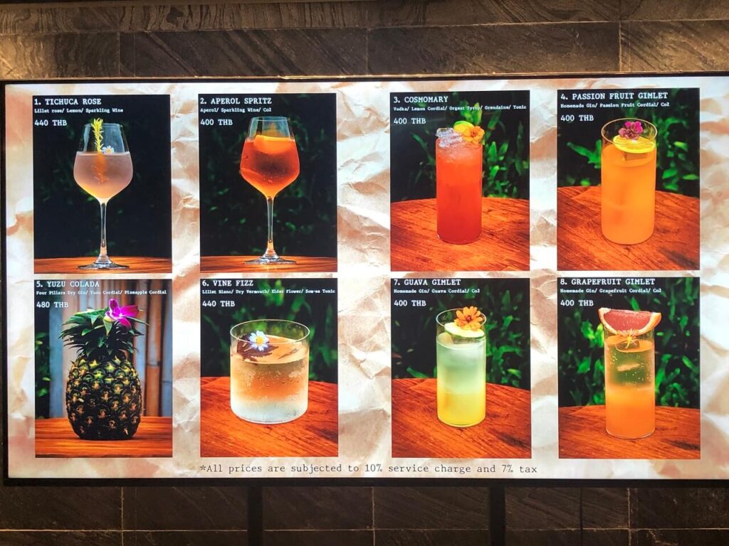 Tichuca Bar in Bangkok Drinks Menu
