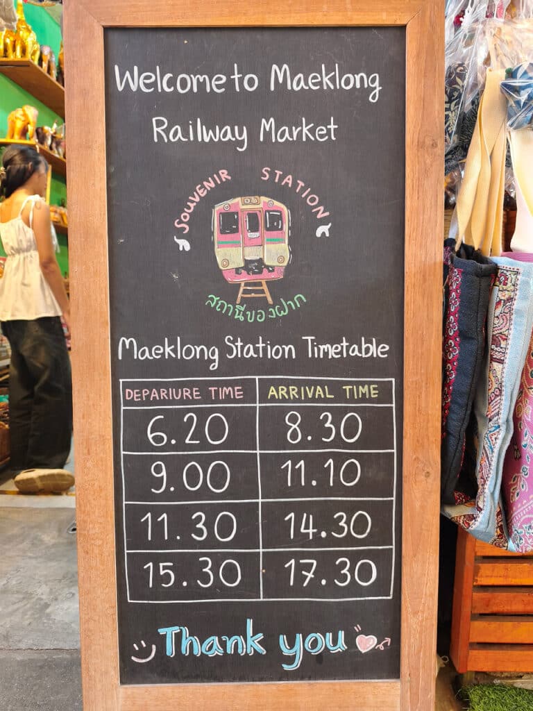 Mae Klong Train Schedule