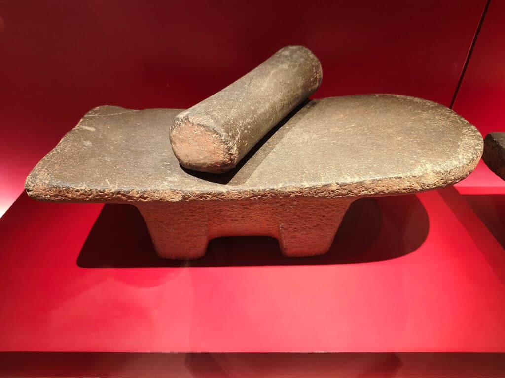 Millstone, circa 8th–10th century CE. Found in the ancient city of U Thong, Suphan Buri Province.