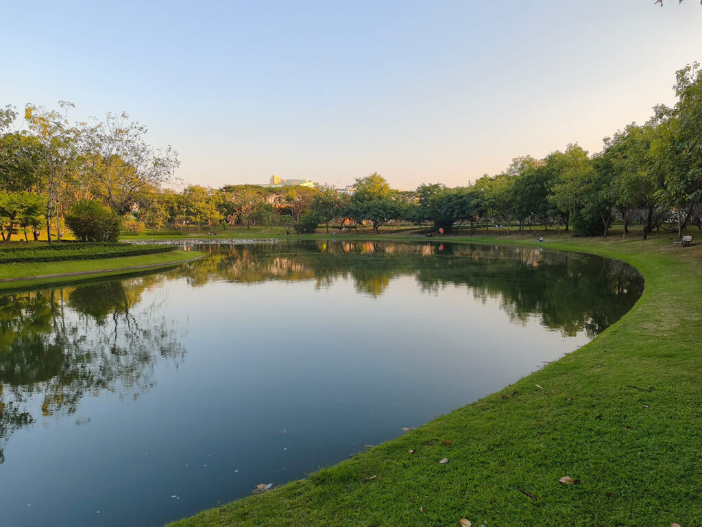 S-shaped pond in Queen Sirikit Park
