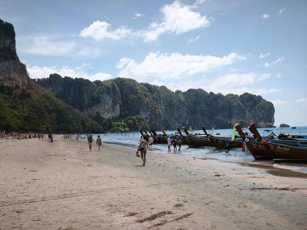 Longtail boats on Ao Nang Beach in Krabi