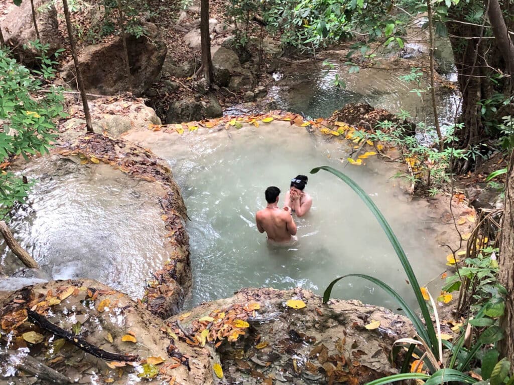 Natural pool at Erawan Waterfall Level 6