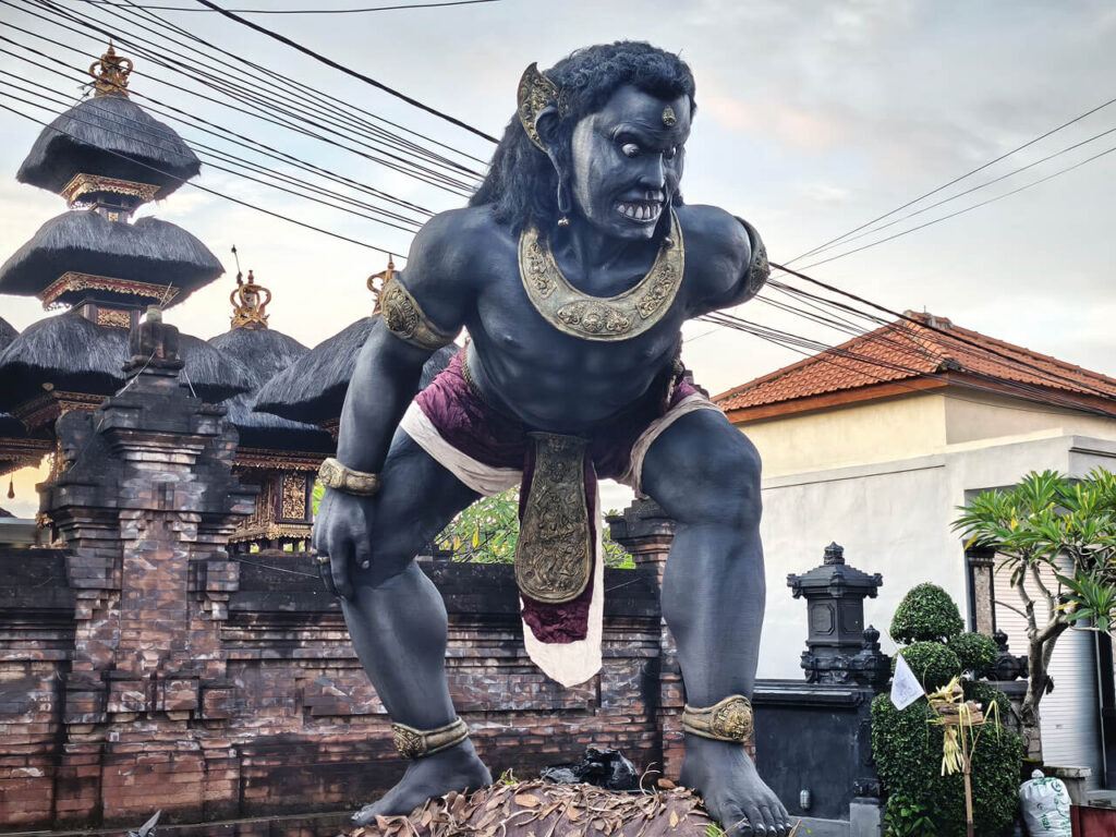 Ogoh-Ogoh festival in Bali with traditional demon figures