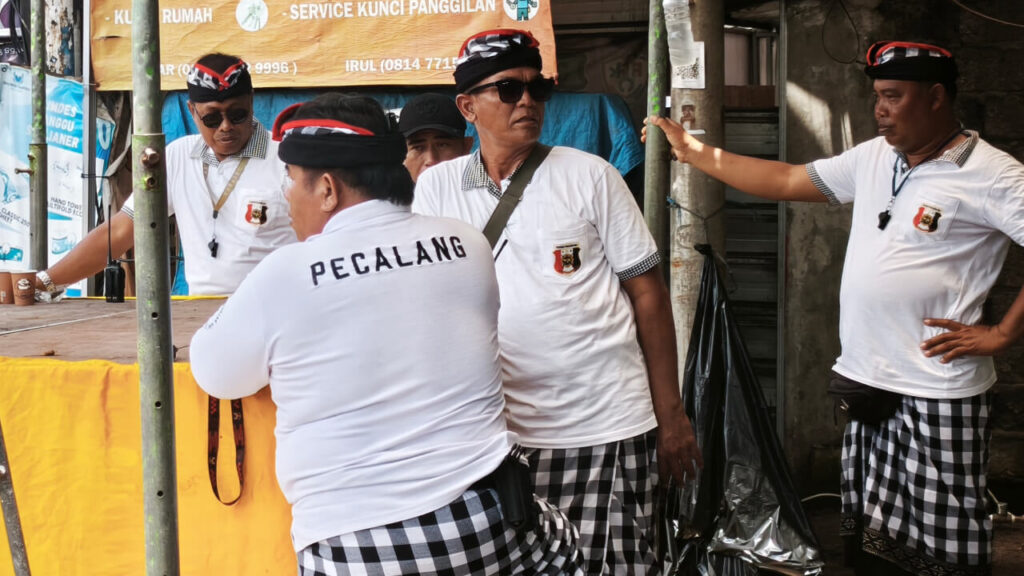 Pecalang local security guards maintaining order during Nyepi