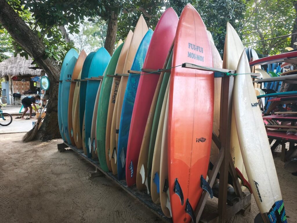 hard surfboards in Bali