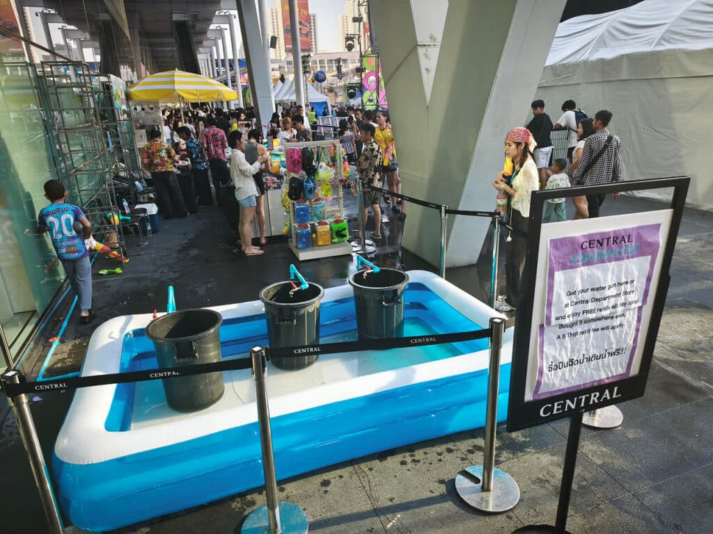 5 baht for filling a water gun with water during Songkran