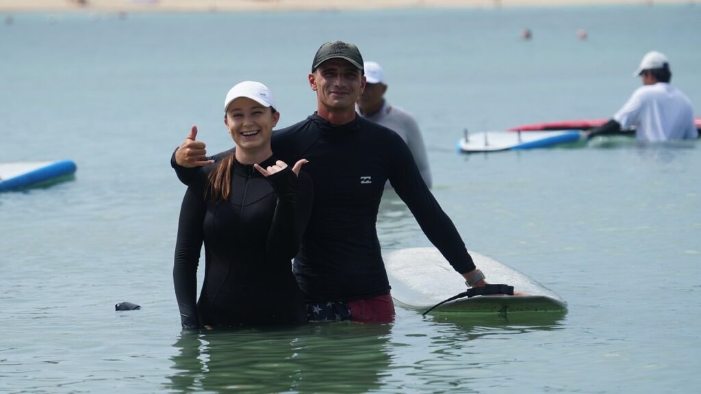 Surf instructor in Bali