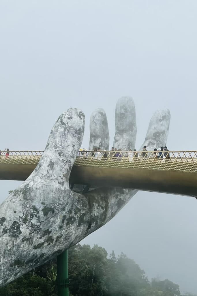 Bridge in Bana Hills during the fog