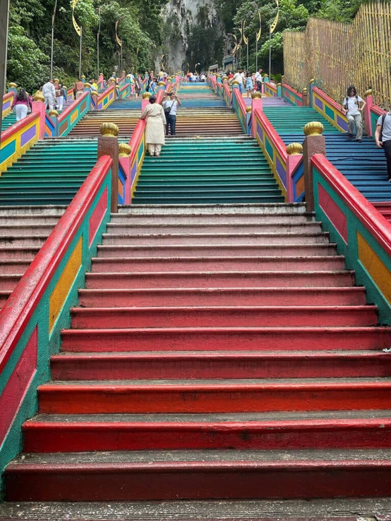 272 colorful steps leading to the Batu Caves temple complex