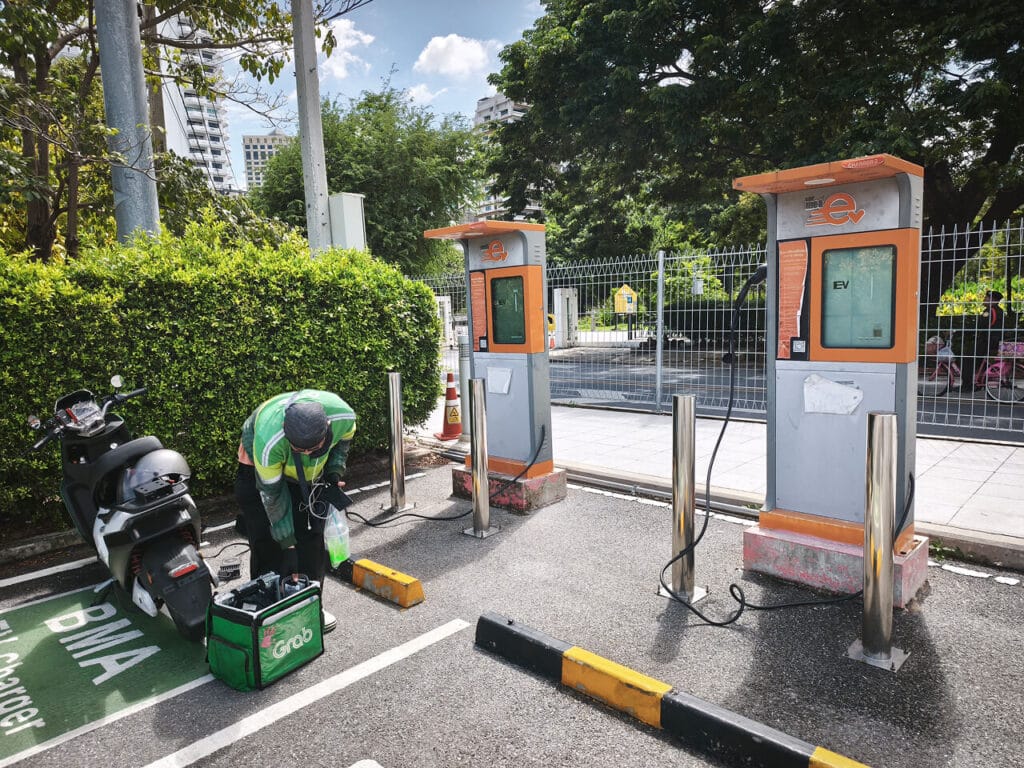 EV charging station in Benchakitti Park