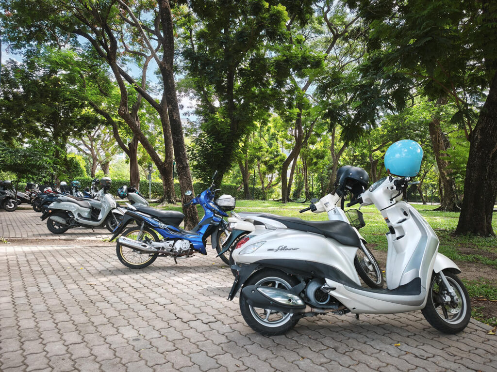 Motorbike parking in Benchakitti Park