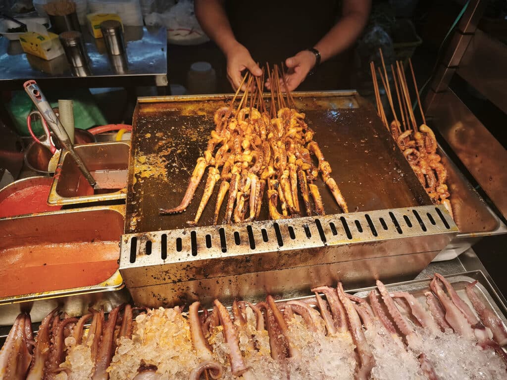 Octopus grilled at Jalan Alor night market, Kuala Lumpur