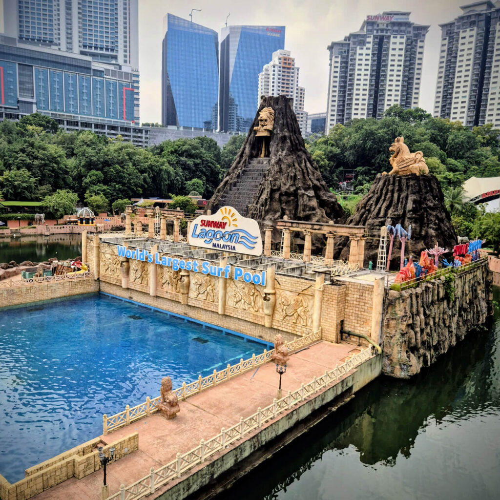 Largest wave pool at Sunway Lagoon theme park