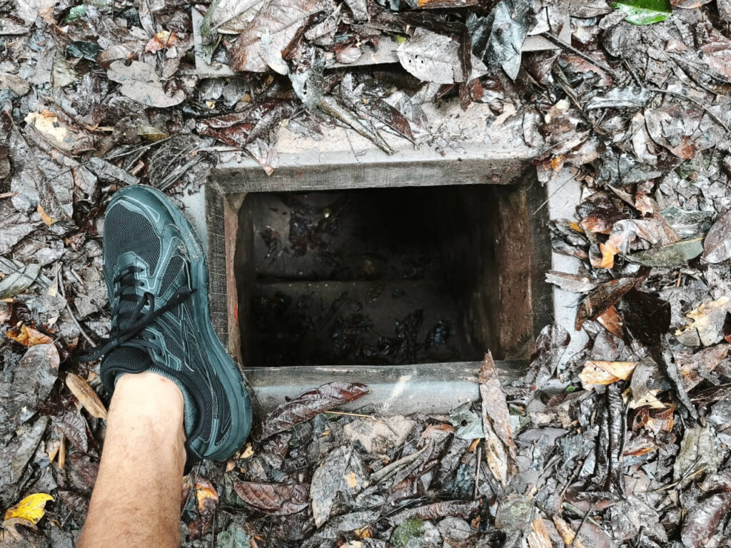 Small hidden entrance to Cu Chi Tunnels
